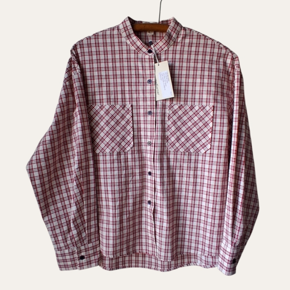 Anthropologie The Korner Plaid Check Button Up Top - Picture 2 of 13